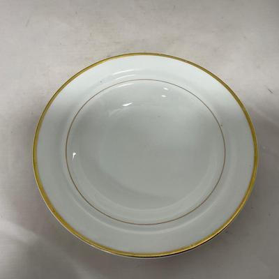 -122- White & Gold Accent | Insert | Marked | Covered Butter Dish