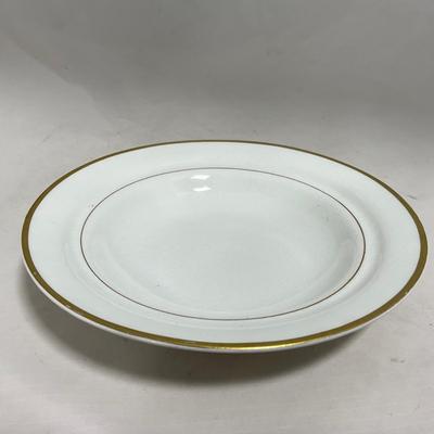 -122- White & Gold Accent | Insert | Marked | Covered Butter Dish