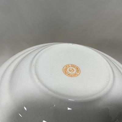 -122- White & Gold Accent | Insert | Marked | Covered Butter Dish