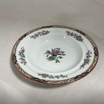 -123- White & Floral | Marked | Covered Butter Dish