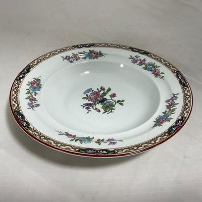 -123- White & Floral | Marked | Covered Butter Dish