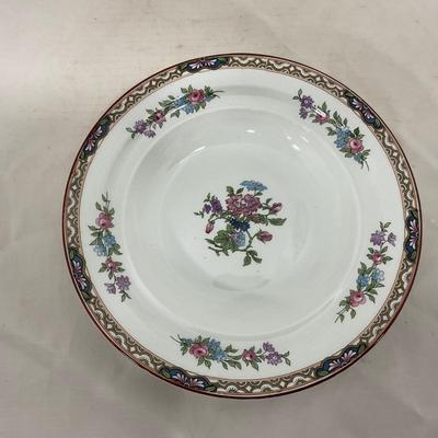 -123- White & Floral | Marked | Covered Butter Dish