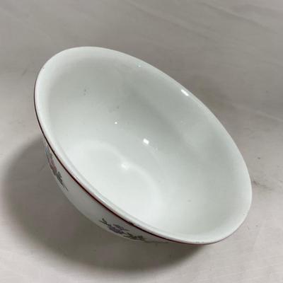 -123- White & Floral | Marked | Covered Butter Dish