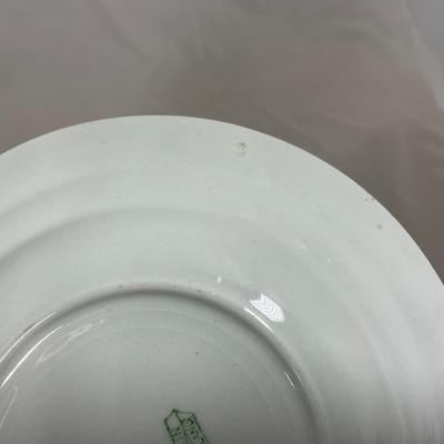 -123- White & Floral | Marked | Covered Butter Dish
