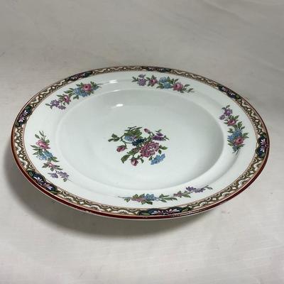 -123- White & Floral | Marked | Covered Butter Dish