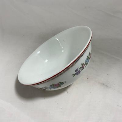 -123- White & Floral | Marked | Covered Butter Dish