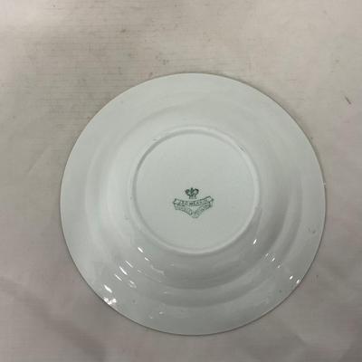 -123- White & Floral | Marked | Covered Butter Dish
