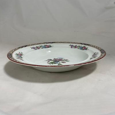 -123- White & Floral | Marked | Covered Butter Dish