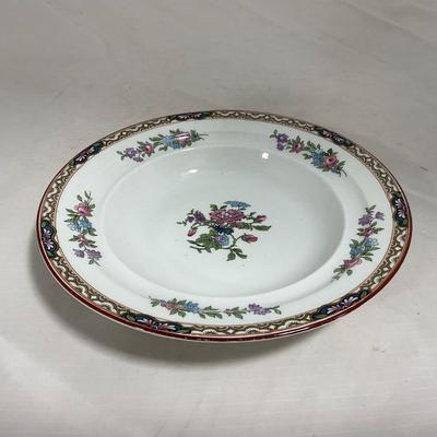 -123- White & Floral | Marked | Covered Butter Dish