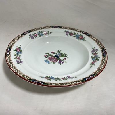 -123- White & Floral | Marked | Covered Butter Dish