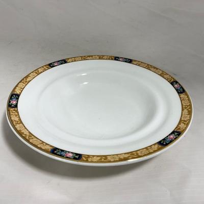 -125- White & Floral | Marked | Covered Butter Dish