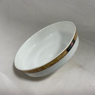 -125- White & Floral | Marked | Covered Butter Dish
