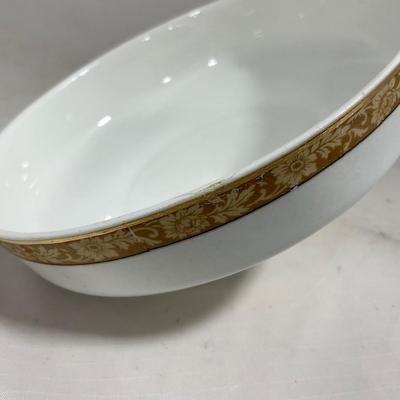 -125- White & Floral | Marked | Covered Butter Dish