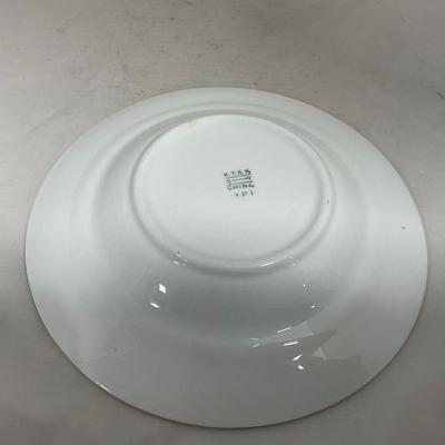 -125- White & Floral | Marked | Covered Butter Dish
