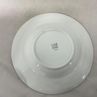 -125- White & Floral | Marked | Covered Butter Dish