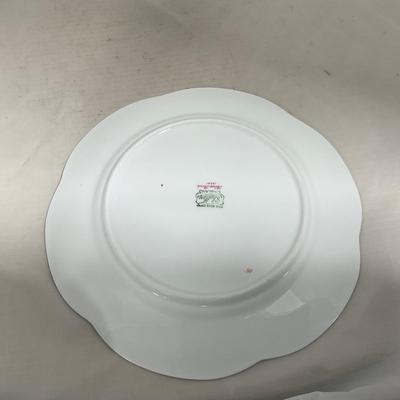 -126- Clear Glass & Floral | Marked | Covered Butter Dish