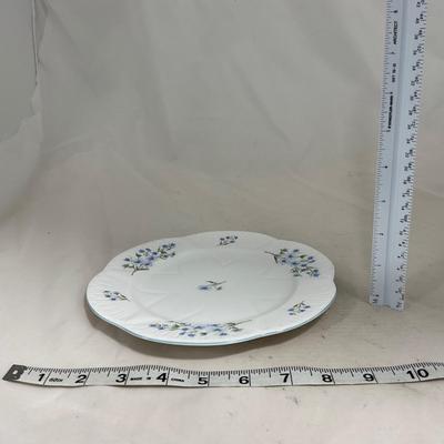 -126- Clear Glass & Floral | Marked | Covered Butter Dish
