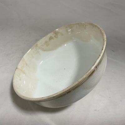 -127- White & Tan | Marked | Covered Butter Dish