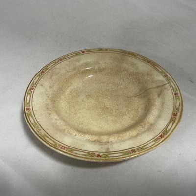 -127- White & Tan | Marked | Covered Butter Dish