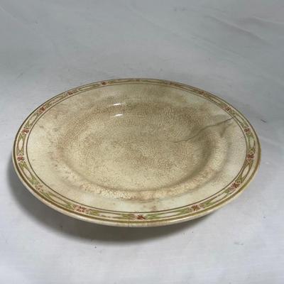 -127- White & Tan | Marked | Covered Butter Dish