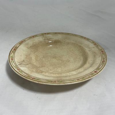 -127- White & Tan | Marked | Covered Butter Dish