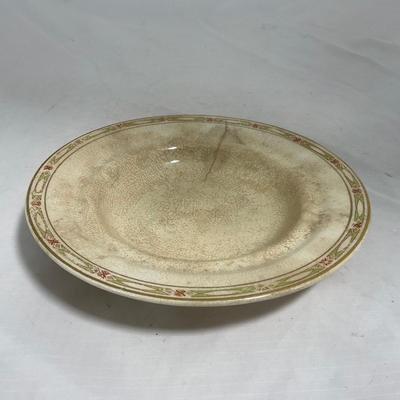-127- White & Tan | Marked | Covered Butter Dish