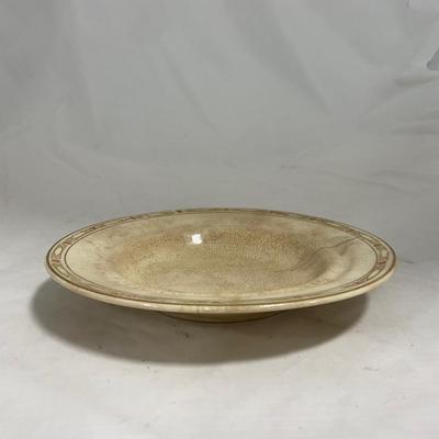 -127- White & Tan | Marked | Covered Butter Dish