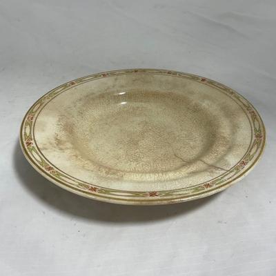 -127- White & Tan | Marked | Covered Butter Dish