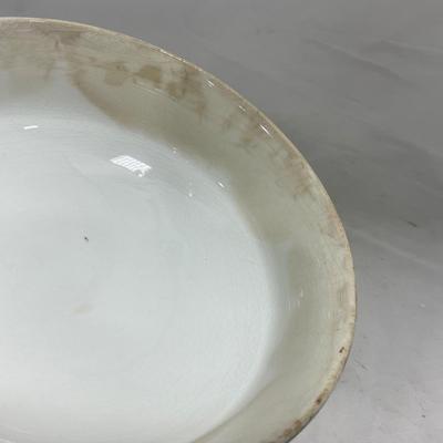 -127- White & Tan | Marked | Covered Butter Dish