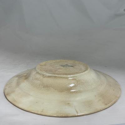 -127- White & Tan | Marked | Covered Butter Dish