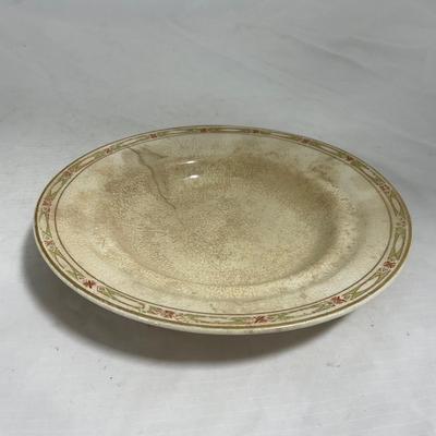 -127- White & Tan | Marked | Covered Butter Dish