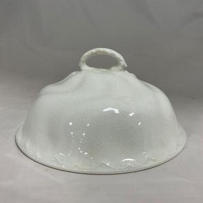 -128- White | Marked Johnson Bros England | Covered Butter Dish