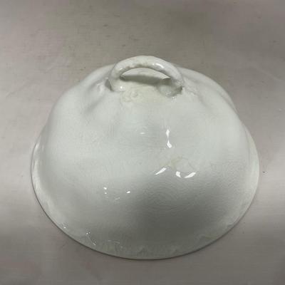 -128- White | Marked Johnson Bros England | Covered Butter Dish