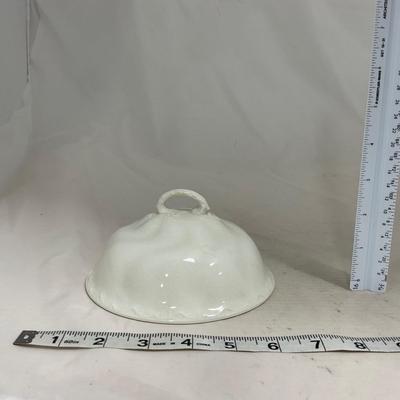 -128- White | Marked Johnson Bros England | Covered Butter Dish