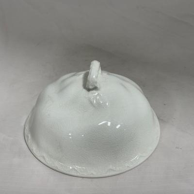 -128- White | Marked Johnson Bros England | Covered Butter Dish