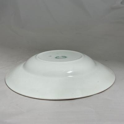 -129- White Blue Red & Gold | Insert | Marked W. H. Grinoley & Co | Covered Butter Dish