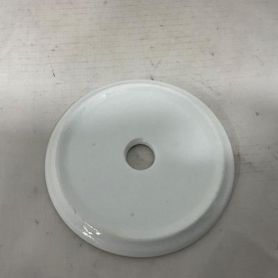 -129- White Blue Red & Gold | Insert | Marked W. H. Grinoley & Co | Covered Butter Dish