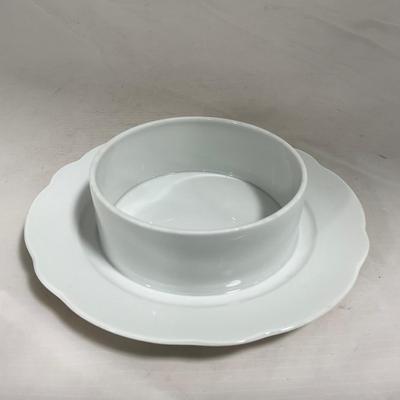 -130- White | Butter Insert | Covered Butter Dish