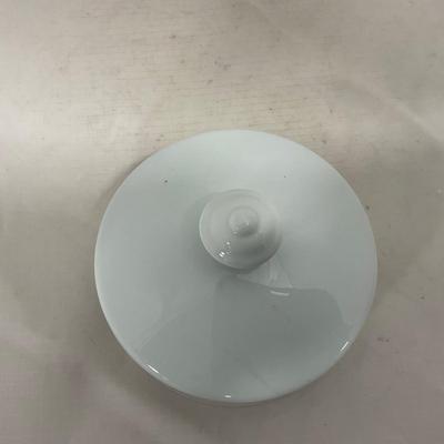 -130- White | Butter Insert | Covered Butter Dish