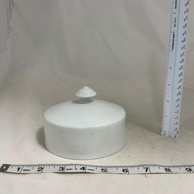 -130- White | Butter Insert | Covered Butter Dish