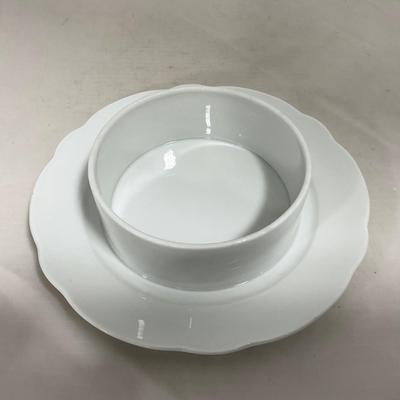 -130- White | Butter Insert | Covered Butter Dish