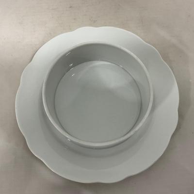 -130- White | Butter Insert | Covered Butter Dish