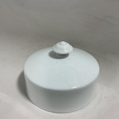 -130- White | Butter Insert | Covered Butter Dish
