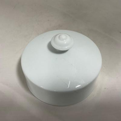 -130- White | Butter Insert | Covered Butter Dish