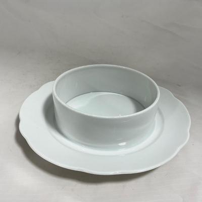 -130- White | Butter Insert | Covered Butter Dish