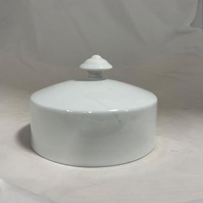 -130- White | Butter Insert | Covered Butter Dish