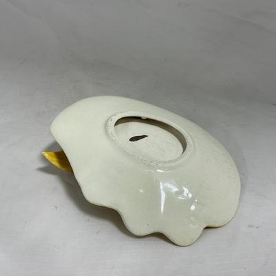 -132- Yellow with Green & Brown Accents | Duck Tray | Marked Zanesville USA