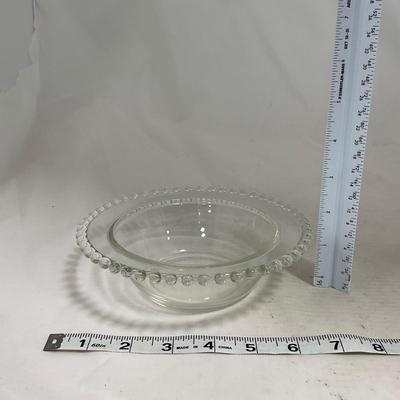 -134- Clear Glass | Candlewick Style | Two Covered Butter Dishes | Pedestal Dish | Creamer & Sugar