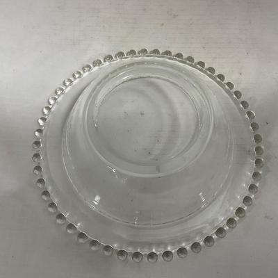 -134- Clear Glass | Candlewick Style | Two Covered Butter Dishes | Pedestal Dish | Creamer & Sugar