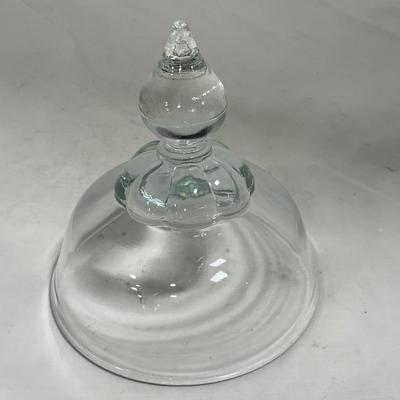 -134- Clear Glass | Candlewick Style | Two Covered Butter Dishes | Pedestal Dish | Creamer & Sugar